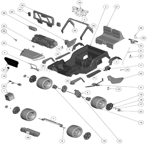 Page A Diagram and Parts List for CBG65  Power Wheels Ride-On Cars